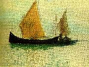 Odilon Redon segelbatar i venedig painting